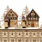 Preview: Holzkunst Adventskalender 'Winterstadt' mit Schneemann Figuren