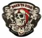 Preview: Blechschild Retro Born To Ride Skull Motorradfan
