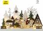 Preview: LED-Weihnachtsstadt Diorama Weihnachtsmann im Rentierschlitten Holz