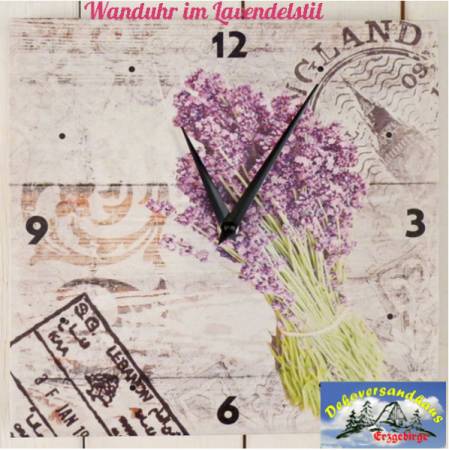 Lavendel Design Wanduhr französischer, italienischer Landhausstil