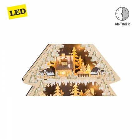 led weihnachtsdeko lichterspitze holzkunst diorama