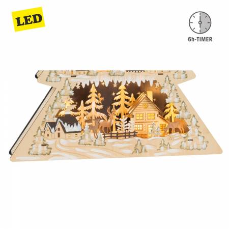 led weihnachtsdeko lichterspitze holzkunst diorama