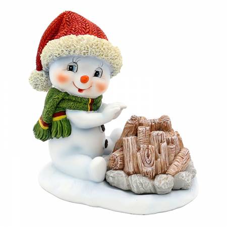 Polyresin Schneekinder Schneemann Räucher Lagerfeuer