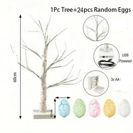 Beleuchtete Osterdeko LED Birkenbaum Eierbaum