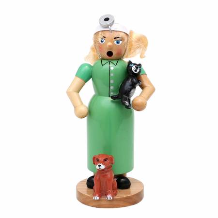 räucherfigur räucherfrau mit stetoskope hund katze