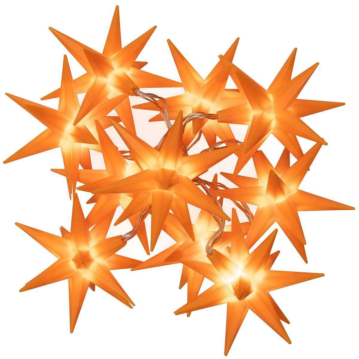 10 Sternenlichterkette Led Orange aussen Weihnachtsdeko