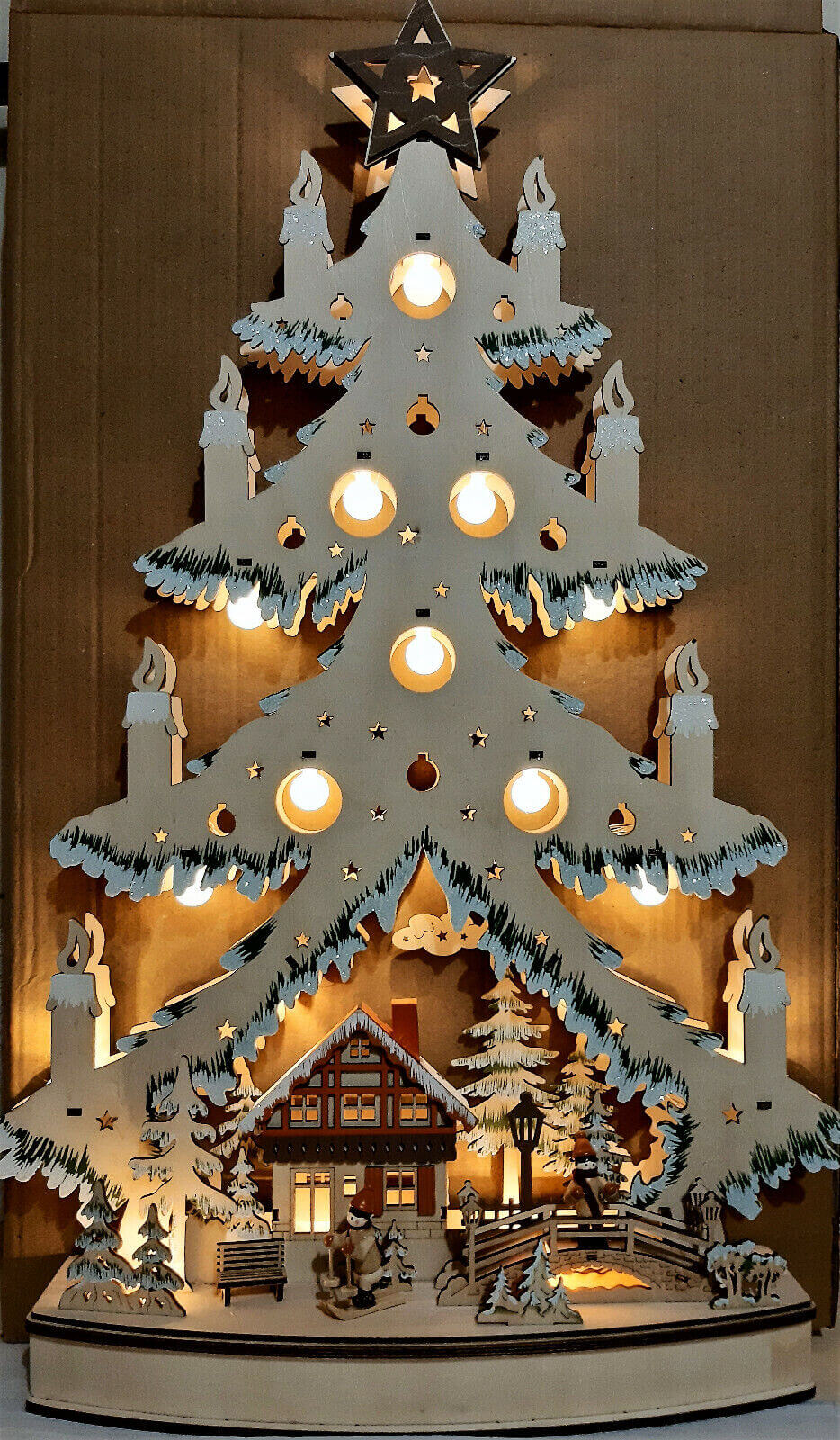 LED 3D Weihnachts-Fensterdeko ✓Fensterdeko Holz