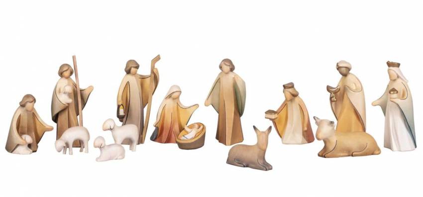 Figuren-Set in bunt aus Südtirol Krippenfiguren