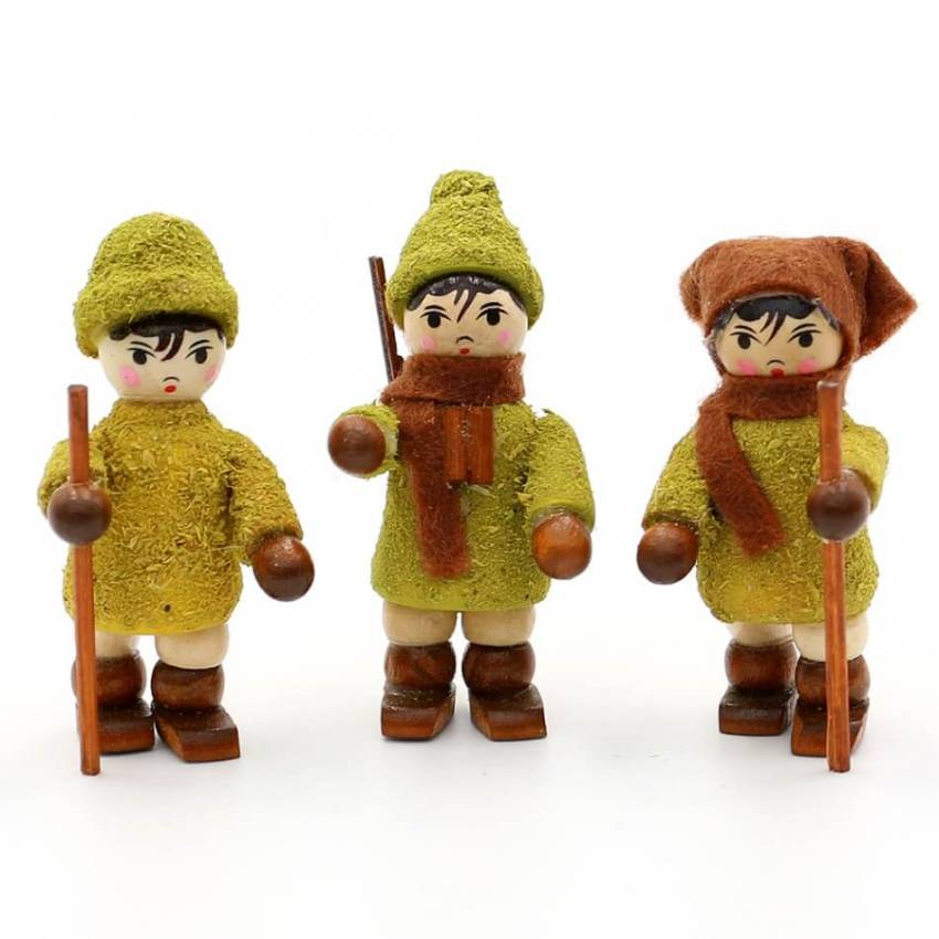 Holz Winterfiguren Moosmann & Moosfrau Miniaturen