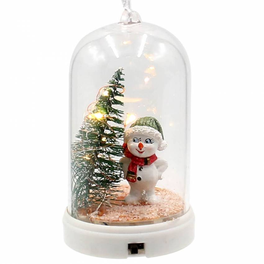 Polyresin Schneekinder Led beleuchteter Weihnachtsbaumbehang