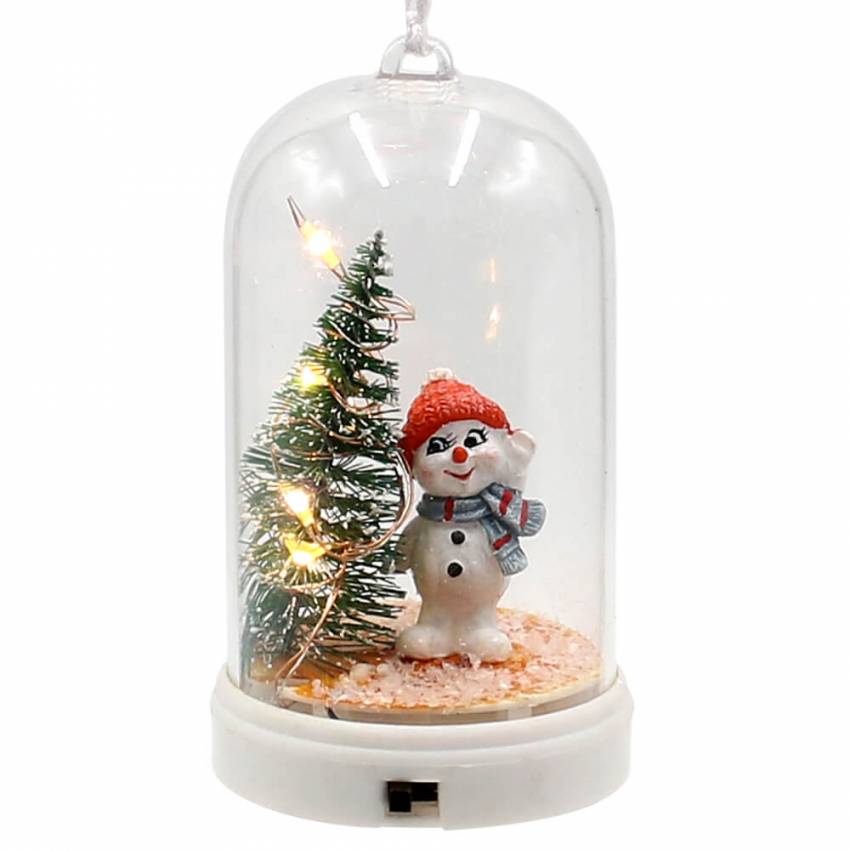 Polyresin Schneekinder Led beleuchteter Weihnachtsbaumbehang