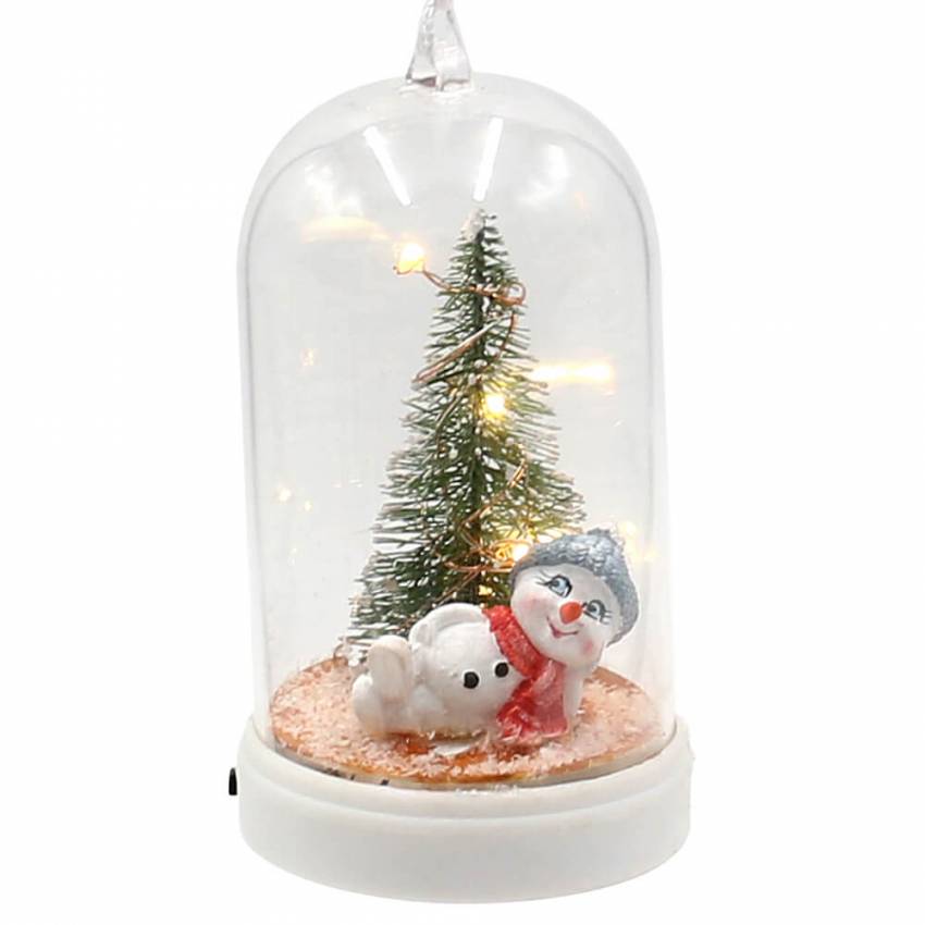 Polyresin Schneekinder Led beleuchteter Weihnachtsbaumbehang