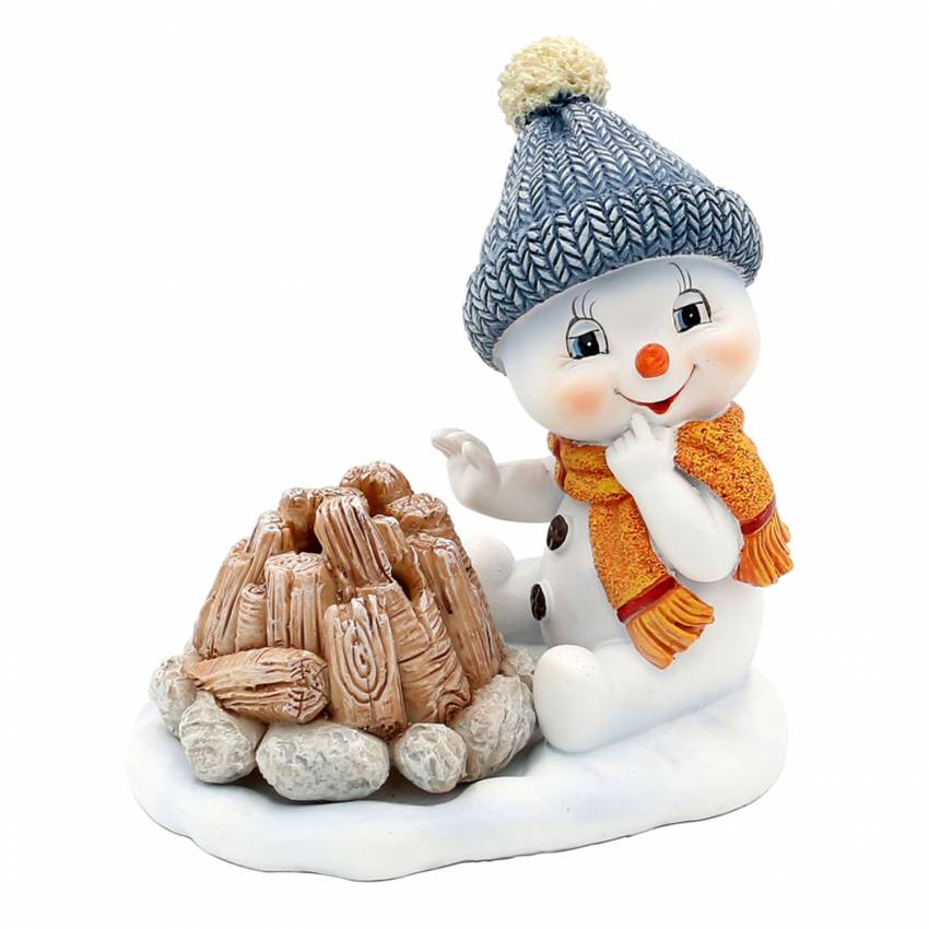 Polyresin Schneekinder Schneemann Räucher Lagerfeuer