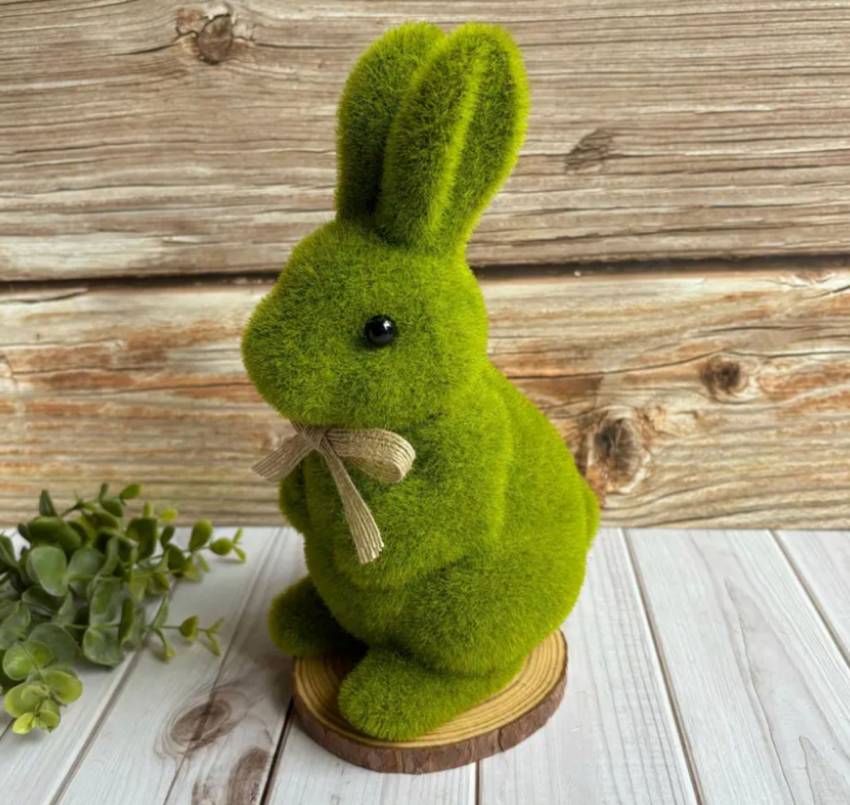 Grastier Hase - Beflockung Kaninchen Kunstrasen Figur