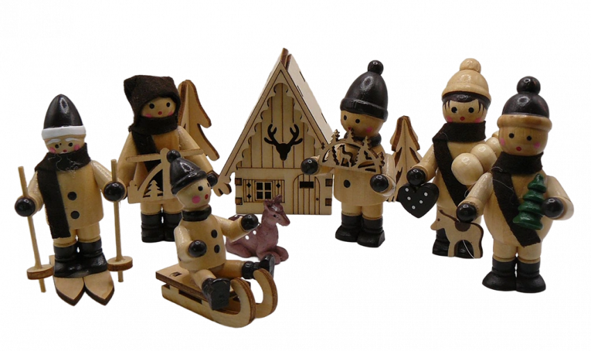 Holzminiaturen SET für Bastler und zum Selbstbestücken