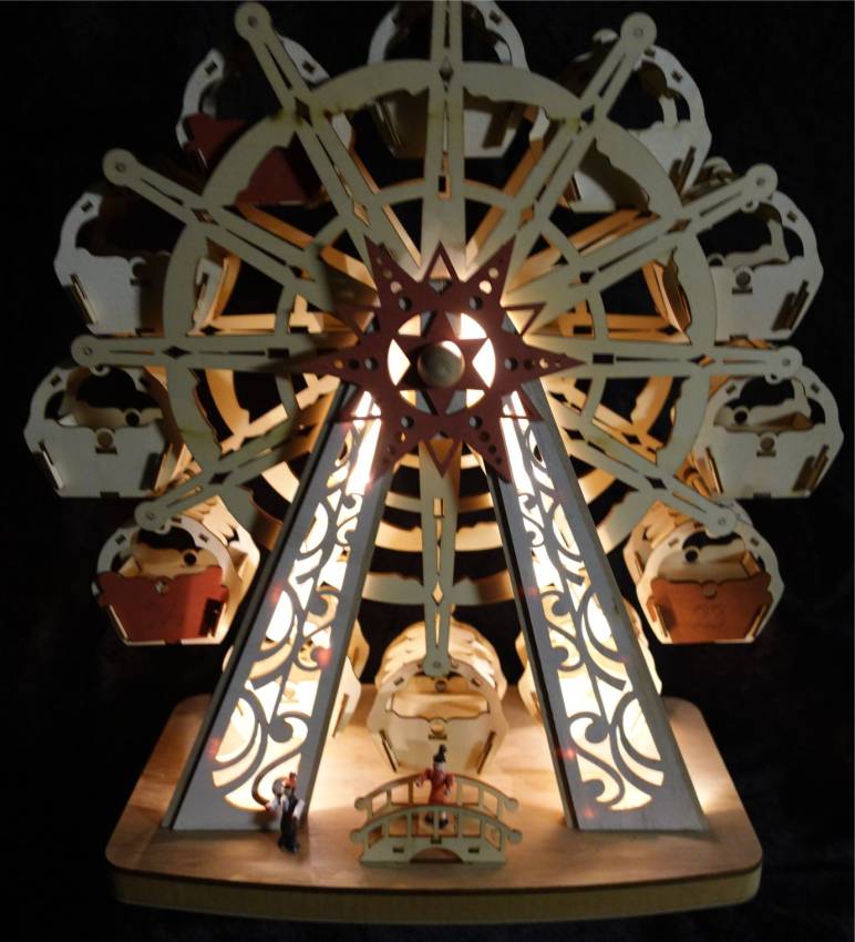 Adventskalender Riesenrad mit Led Beleuchtung