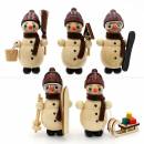 Holzfiguren Miniaturen Schneemannfiguren 