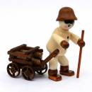 miniaturen holzfigur winterfiguren mit holzhandwagen